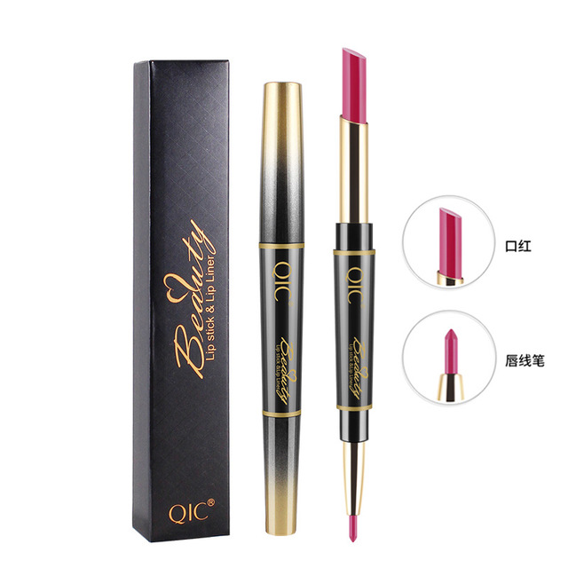 QIC/琦妮彩多功能口红笔 一头口红笔一头唇线笔 厂家直销