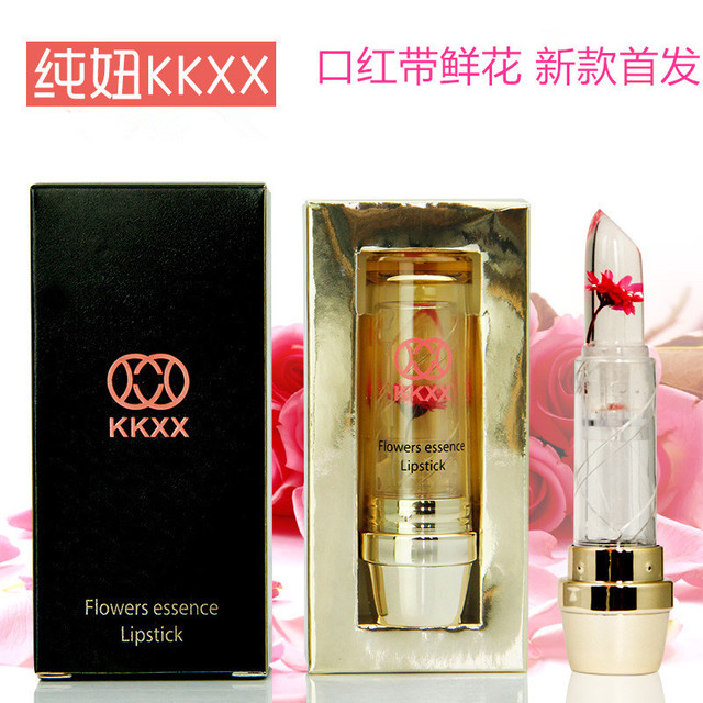 口红爆款彩妆变色鲜花口红温变果冻唇膏 厂家直销